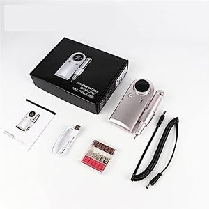 Elektrische nagelvijl, 45000 RPM elektrische nagelboormachine Oplaadbare manicuremachine met LCD-scherm Draagbare draadloze boorset Nail Art Tools voor zowel natuurlijke als kunstnagels (Color : Sliv
