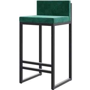 Barkrukken Barstoelen, Fluwelen Barkrukken Zwart Ijzeren Barstoel Hoge Kruk Voor Restaurants Eetkamerstoel Keukenstoelen(Grün,75cm/29.5"")