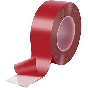 Poppstar Dubbelzijdige Tape (5 m x 50 x mm x 2 mm) Acryl Transparant