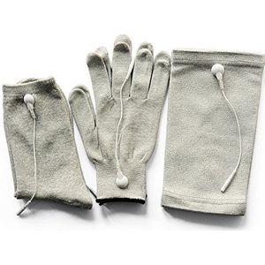 CareforYou Paar Geleidende Vezel TENS/EMS Elektrode Handschoenen & Massage Kneepads & Massage Sokken met 6 stks Adapter Looddraden voor TENS/EMS Machine voor Fysiotherapie
