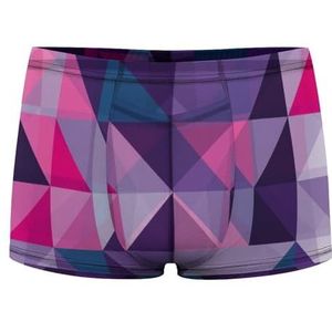 Ultra Violet Veelhoekige Abstracte Heren Boxer Slips Sexy Shorts Mesh Boxers Ondergoed Ademend Onderbroek Thong