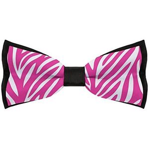 Roze Zebra Print Elegante Vlinderdassen Voor Mannen Verstelbare Pre-Gebonden Vlinderdas Stropdassen Voor Business Dagelijks Feest