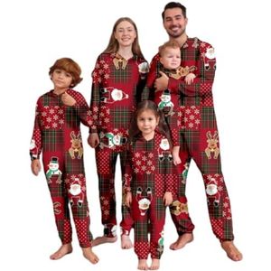 Kerst Onesie Pyjama for het hele gezin,één stuk bijpassende pyjama's met print,vakantie-nachtkleding for dames/heren/koppels(A,Dad Large)