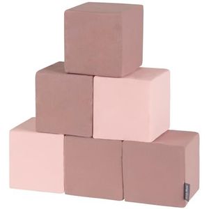 KiddyMoon Foam Blokjes Voor Baby Zachte Blokken 6 Stuks Foam Speelgoed Montessori Speelgoed Met Foam En Veel Plezier Voor Kinderen, Blokken: Erika-Roze