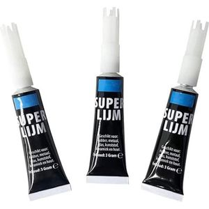 3BMT 3 Tubes Secondelijm - Extra Sterke Rubberlijm, Metaallijm, Glaslijm, Kunststoflijm, Houtlijm – Superlijm 3x3 Gram