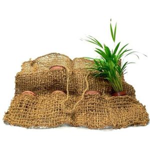 TeichVision Plantenzak kokos met 8 zakken/ca. 100 cm brede plantenzak vijver/plantenzak hangend voor vijverrand planten/deel van kokosmat