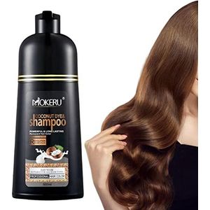Zwarte Haarverf Shampoo | 500ml Langdurige Kokosnoot Zwarte Kleurstof Voor Heren Dames,Snelwerkende haarkleuring in minuten, langdurige geen vervagende kleur met niet-klevende hoofdhuid, Bexdug