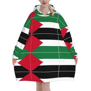 Oversized Palestina Vlag Hoodies Vrouwen Uk Pluizige Deken Hoodie Sherpa Vrouwen Fleece Draagbare Deken Mannen