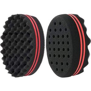 Gobesty Haarborstelspons, 2 stuks haarspons, krullen afro, magische curl spons grote gaten, haarspons groot, Dreads Locking Twist Barber gereedschap voor afro coil haar Magic Beauty