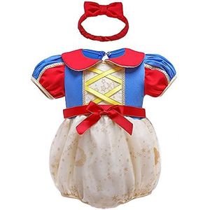 Lito Angels Prinses Sneeuwwitje Romper met Hoofdband, voor Baby Meisjes, Verjaardagsfeest Tutu Rok, Maat 80 (Leeftijd 9-12 Maanden) (Markeringsnummer 90)