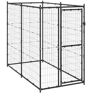 vidaXL Hondenkennel voor buiten 110x220x180 cm staal