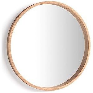 Mobili Fiver, Ronde spiegel Olivia, diameter 64, Rustiek Eiken, Made In Italy