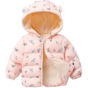 Kinderdonsjack Ultrazachte geïsoleerde jassen Kinderen Warme winterkleding Jongens Meisjes Lichtgewicht gewatteerde bovenkleding Winddichte capuchon Winterjassen Jas for jongens en meisjes(Pink,5T (11