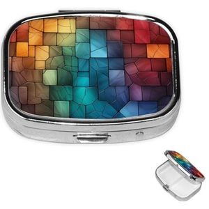 Pil Case Rechthoek 3 Compartiment Pillendoos Ronde Pil Organiseer Metalen Waterdichte Geneeskunde Organizer Doos voor Reizen Kleine Pillen Container Draagbaar voor Supplementen