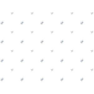 behang bloemetjes vergrijsd blauw en wit 53 cm x 10 m - van Sanders & Sanders