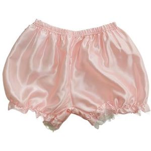 Ijszijde broeken, katoenen broeken, naadloze damesbroeken, kant for veiligheidsbroeken, zomer dames for veiligheidsbroeken (Color : Pink)