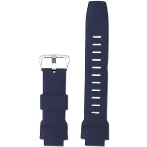 18mm vervangende horlogeband geschikt for Casio PROTREK PRG-260/550/250/500 PRW-3500/2500/5100 waterdichte siliconen zwarte band (Color : Blue-SR with Linker, Size : 18mm)