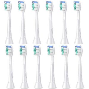 12 Pack Houtskool vervangende tandenborstelkoppen voor Philips Sonicare elektrische tandenborstel, actieve houtskoolborstelharen, diepe reiniging en verfris de mondadem, zwart, gemiddelde hardheid