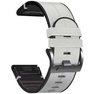 22mm 26mm QuickFit Armband Strap fit for Garmin Fenix ​​6X 6 Pro 7X 7 5 5X Plus 935 945 965 Mk2i Mk2 Lederen Siliconen Smart Horlogeband (Color : White 2, Size : 22mm Fenix 5 5Plus)