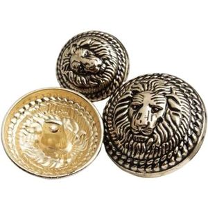 Breiknopen, diverse knopen pin, 10st 15/20/25mm leeuwenkop geit ontwerp vintage metalen knopen for overhemd naaien accessoires knopen for kledingontwerpers mode(Color:Lion golden,Size:25mm-10pcs)