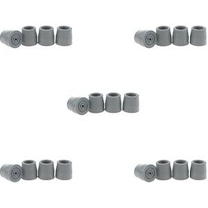 5 Set van 4 Stuk Kruk Ferrule Rubber End Wandelstok Tip Protector Non Skid Grijs, 4 x 3,8 cm