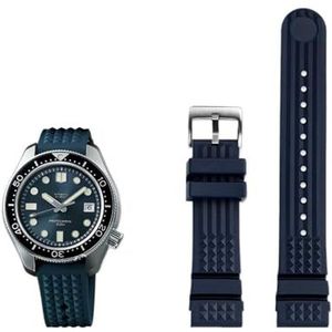 Fit for Seiko PROSPEX voorouder mm serie replica SLA017J1 SLA039J1 siliconen rubber horlogeband 20mm 22mm (Color : A blue silver, Size : 20mm)