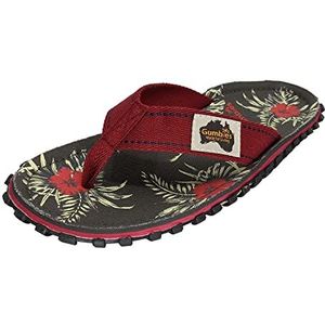 Model Original | rood | teenslippers voor dames en heren | Gumbies schoenen | Gumbies teenslippers | rubberen sandaal, Grey Hibiscus, 44 EU