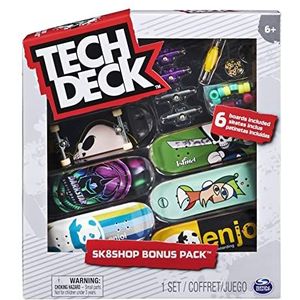Tech Deck - Sk8shop Bonus-pakket met 6 vingerskateboards - stijlen kunnen variëren