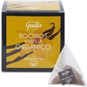 CAFES GUILIS DESDE 1928 AMANTES DEL CAFE Biologisch Vanille Rooibos Blad Doos 15 Piramides - Pak 4