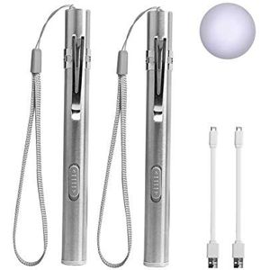 LEAGY 2-delige diagnostische lamp, pupilalamp, medische penlight, penzaklampen voor verpleegsters, herbruikbare oplaadbare zaklamp