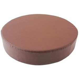 Leren comfortabele keukenstoel, Ronde Keuken Eetkamerstoel Zitkussen Stoelkussen - Hoge Kruk Stoelkussen - Barstoel Zitkussen Billenkussen(Brown,35 * 35 * 5cm)