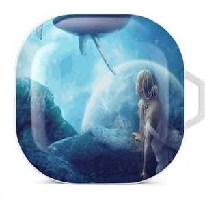 Prachtige onderwaterwereld oordopjes hoesje compatibel met Samsung hard shell beschermhoes witte stijl