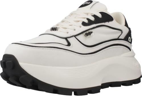 Buffalo - Manhattan One - Damestrainers - Wit en Zwart - Vegan Bovenwerk