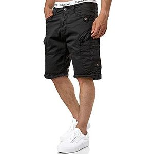 INDICODE Heren Bosa Cargo Shorts | Cargo korte broek met 7 zakken van 98% katoen Black M