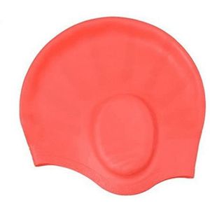 Zwemkap flexibele plastic gel douchemuts voor mannen en vrouwen geschikt voor badmuts met lang haar waterdicht zwembad oorkap waterdichte badmuts (kleur: oranje)
