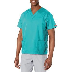 Dickies Women's Eds Signature Scrubs Missy Fit V-Neck Top, Ceil Blue, 3X-Large