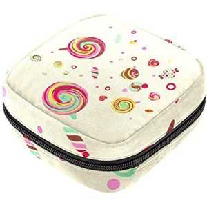 Maandverband Opbergtas, Vrouwelijke Product Pouches Draagbare Periode Kit Tas voor Meisjes Vrouwen Dames Honing, Meerkleurig, 4.7x6.6x6.6 in/12x17x17 cm
