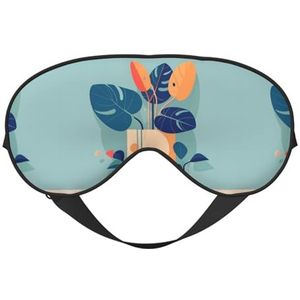 Blauw Oranje Schildpad Boom Unisex Elastische Verstelbare Gesp Ontwerp Verduisterend Slaap Oogmasker voor Thuis Reizen Yoga Kantoor Nap