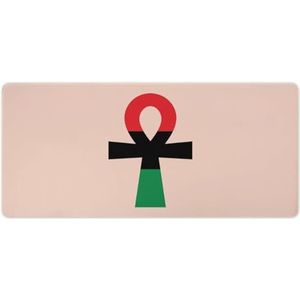 Rood Zwart & Groen Ankh Symbool Mode Bureau Muismat Antislip Gaming Muismat Accessoires Decor 40x90cm
