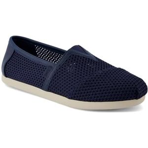 Toms Alpargata gehaakte instapper voor dames, Marineblauw getextureerde mesh Pu Trim, 43 EU