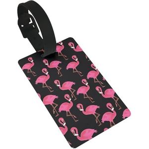 Bagagelabel voor koffer koffer tags identificatoren voor vrouwen mannen reizen snel spot bagage koffer mooie roze flamingo's