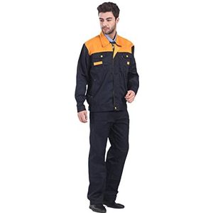 Veiligheidsoveralls, Werkkleding for heren Jas en broek(Navy and Yellow,XL)
