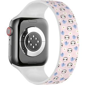 Solo Loop Band Compatibel met All Series Apple Watch 38/40/41mm (Sloth Kids) Elastische Siliconen Band Strap Accessoire, Siliconen, Geen edelsteen