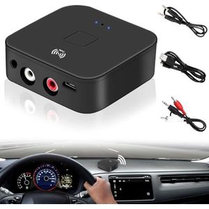 NFC Bluetooth 5.0 ontvanger, Bluetooth audio-adapter voor stereo-installatie, HiFi draadloze audio-adapter, ontvanger met 3,5 mm AUX RCA-aansluiting voor digitale producten met Bluetooth/NFC-functie