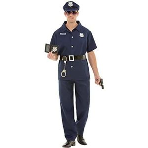 Funidelia | Politieagent kostuum voor mannen Politieman, FBI - Kostuum voor Volwassenen, Accessoire verkleedkleding en rekwisieten voor Halloween, carnaval & feesten Maat - XL - Blauw