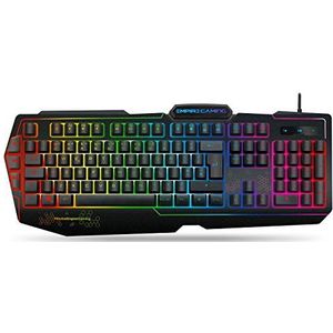EMPIRE GAMING – K900 Gaming Keyboard QWERTY Engels – 105 Semi-mechanische kegys -9-mode LED RGB-achtergrondverlichting, inclusief 1 aanpasbare modus – 19 anti-ghosting toetsen gamer toetsenbord