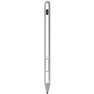 Stylus Pen voor Microsoft Surface Go Pro 8 7 6 5 4 X, Go1/2/3 Laptop/Boek/Studio, 4096 Niveaus Druk Palm Afwijzing Tablet Touch Screens Potlood Type-C S Pen voor ASUS/voor HP/voor Sony (Zilver)