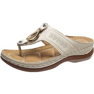 sandalen Grote maten sandalen for dames zomer casual hakken, grote maten slippers met dikke zool sandaal(C,37)