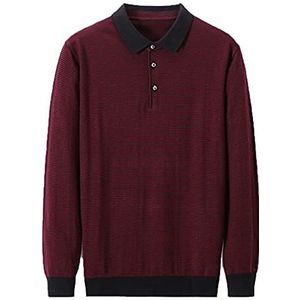 Wintertrui, Heren Herfst Winter Streetwear Turn-Down Kraag Trui Kleding Pullover(Red,XL)