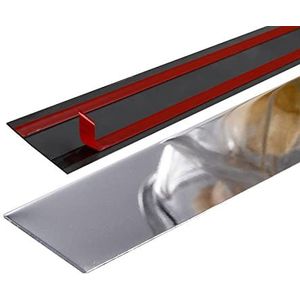 Molding Trim Gemetalliseerde Afwerking Kit Strip, 9,8ft zelfklevende muurrandstrip, gemetalliseerde lijst en wandversiering, flexibele ultradunne decoratieve rand spiegelachtig afgewerkt(Silver Mirror